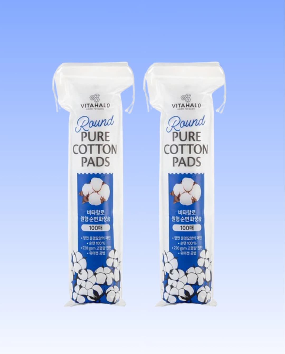 Vitahalo Non Fluorescent Thick Round Pure Cotton Pads /Нүүрний хөвөн/ - 1