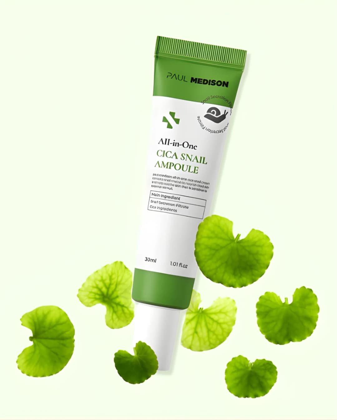 Paul Medison All in One Cica Snail Ampoule Green, 30ml /Ампуль/ - 1